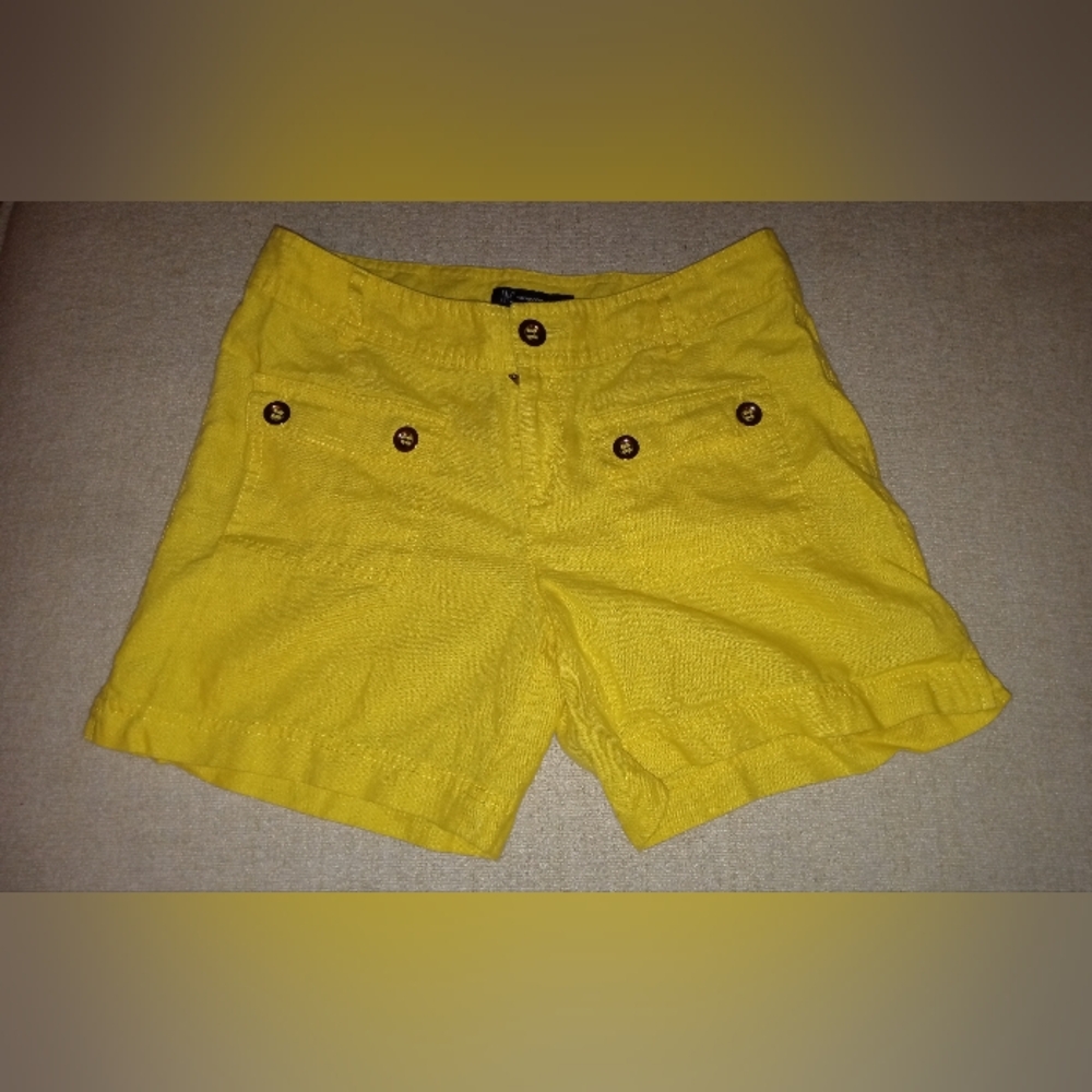 INC, Women's, Linen, Shorts, Size 2, Color Yellow
